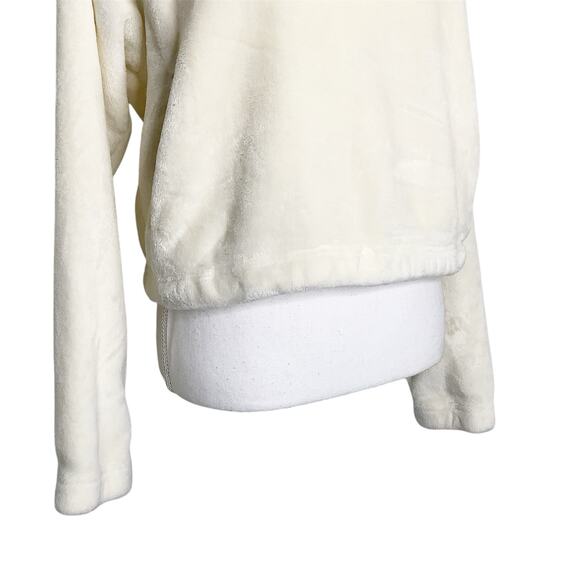 Hollister Cream Microfleece Fleece Hoodie Sweatshirt Pockets XS - Picture 3 of 9